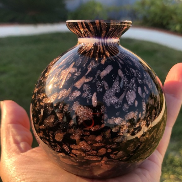 Vintage Murano Hand Blown Small Art Glass Sommerso Single Bud Vase